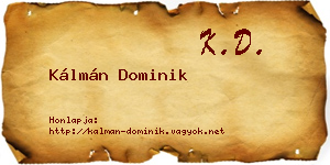 Kálmán Dominik névjegykártya